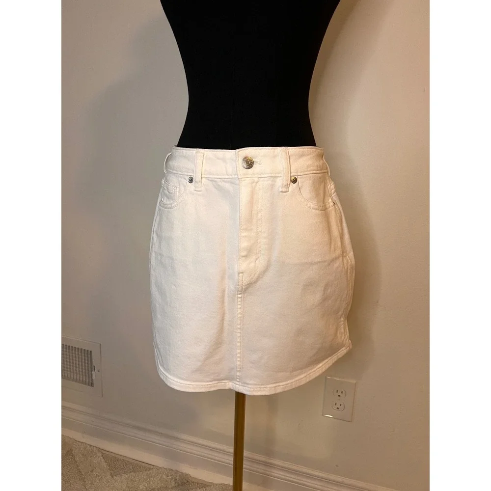 Vineyard Vines Delaney Denim Skirt White Cap Mini 2R001380 Size 26 NWT - Picture 3 of 5